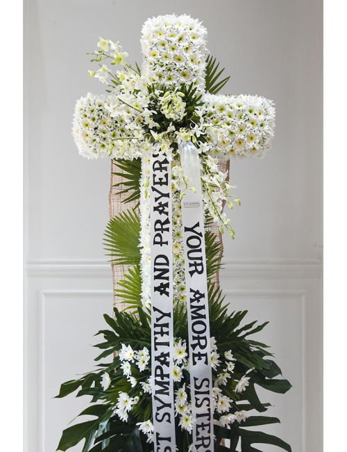 Funeral cross deals flowers